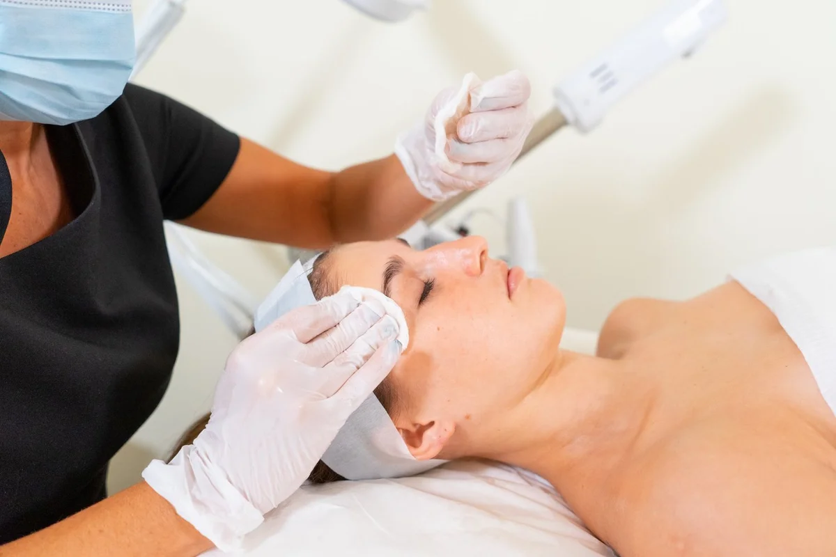 Facial treatment photographed at Tuya Spa